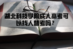 湖北科技学院成人高考可以找人替考吗？