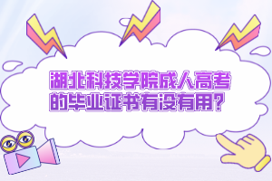 湖北科技学院成人高考的毕业证书有没有用？