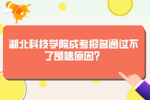 湖北科技学院成考报名通过不了是啥原因？